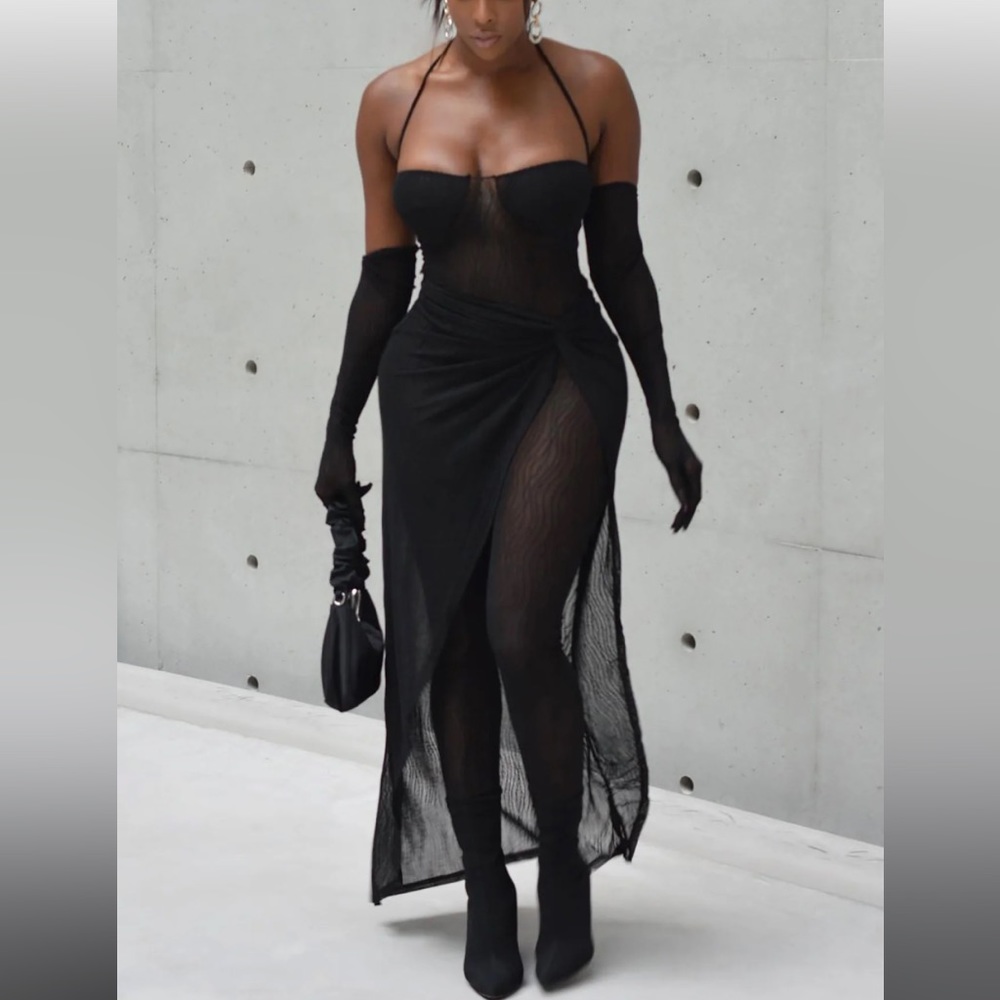 Fashion Nova so scandalous mesh jumpsuit set